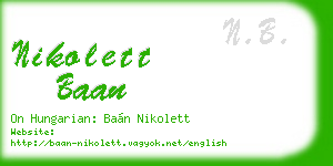 nikolett baan business card